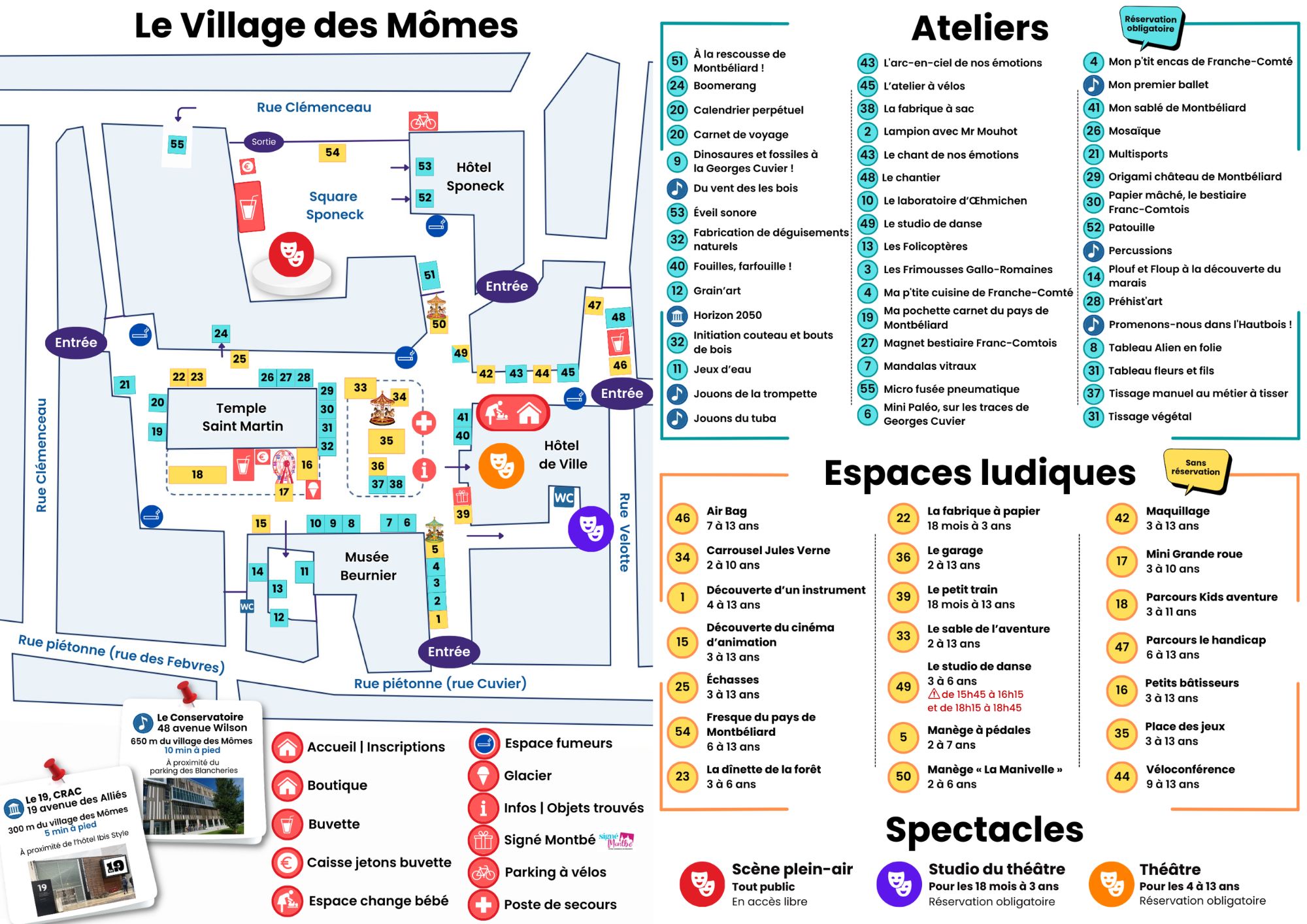 Plan du village des Mômes 2024